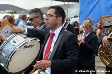 Santa Bárbara luce manto nuevo en la procesión de Lomo Catela (Foto Francisco Javier Santana)